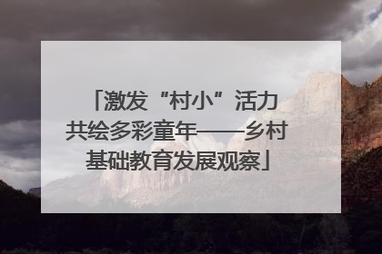 激发“村小”活力 共绘多彩童年——乡村基础教育发展观察