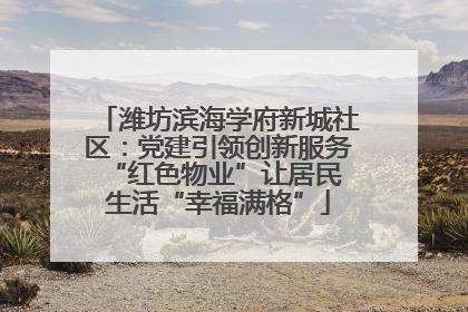 潍坊滨海学府新城社区：党建引领创新服务 “红色物业”让居民生活“幸福满格”