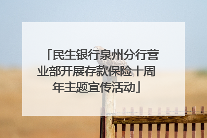 民生银行泉州分行营业部开展存款保险十周年主题宣传活动