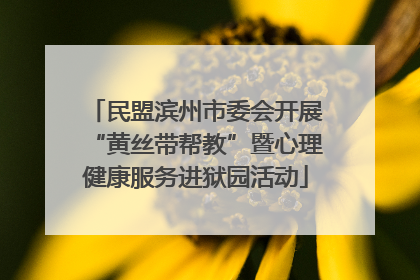 民盟滨州市委会开展“黄丝带帮教”暨心理健康服务进狱园活动