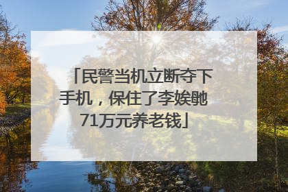 民警当机立断夺下手机，保住了李娭毑71万元养老钱