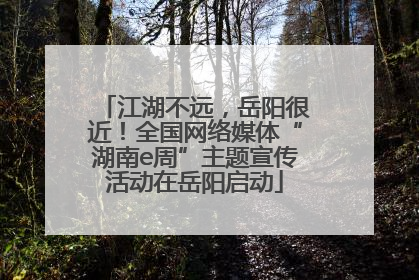 江湖不远，岳阳很近！全国网络媒体“湖南e周”主题宣传活动在岳阳启动