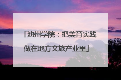 池州学院：把美育实践做在地方文旅产业里