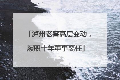 泸州老窖高层变动，履职十年董事离任