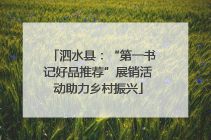 泗水县：“第一书记好品推荐”展销活动助力乡村振兴
