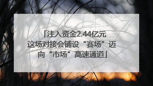 注入资金2.44亿元 这场对接会铺设“赛场”迈向“市场”高速通道