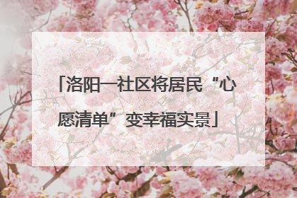 洛阳一社区将居民“心愿清单”变幸福实景