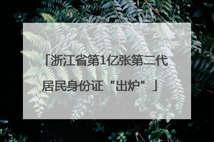 浙江省第1亿张第二代居民身份证“出炉”