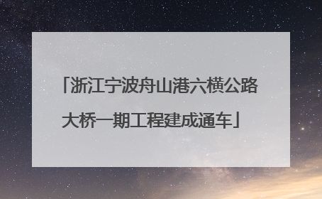 浙江宁波舟山港六横公路大桥一期工程建成通车
