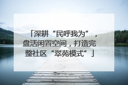 深耕“民呼我为”，盘活闲置空间，打造完整社区“翠苑模式”