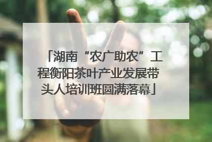 湖南“农广助农”工程衡阳茶叶产业发展带头人培训班圆满落幕