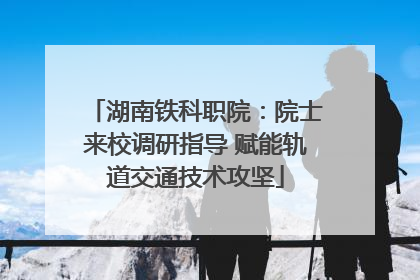 湖南铁科职院：院士来校调研指导 赋能轨道交通技术攻坚