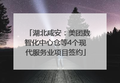 湖北咸安：美团数智化中心仓等4个现代服务业项目签约