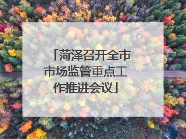 菏泽召开全市市场监管重点工作推进会议
