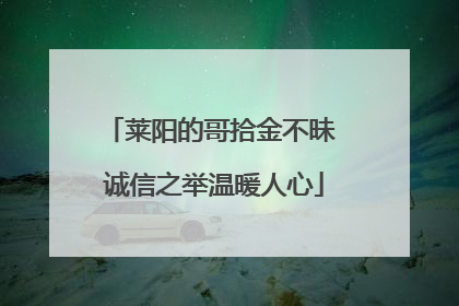 莱阳的哥拾金不昧 诚信之举温暖人心