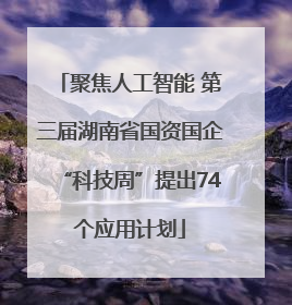 聚焦人工智能 第三届湖南省国资国企“科技周”提出74个应用计划
