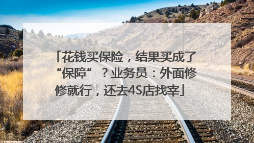 花钱买保险，结果买成了“保障”？业务员：外面修修就行，还去4S店找宰