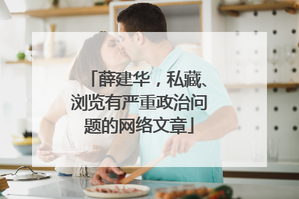 薛建华，私藏、浏览有严重政治问题的网络文章