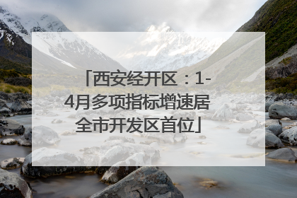 西安经开区：1-4月多项指标增速居全市开发区首位