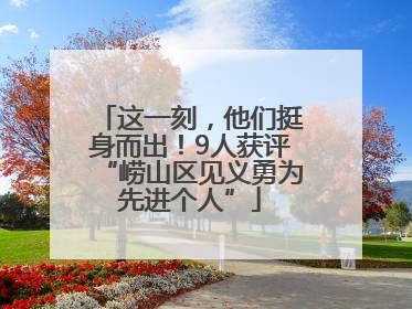 这一刻，他们挺身而出！9人获评“崂山区见义勇为先进个人”