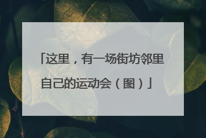 这里，有一场街坊邻里自己的运动会（图）