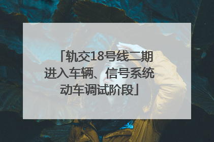 轨交18号线二期进入车辆、信号系统动车调试阶段