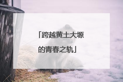 跨越黄土大塬的青春之轨