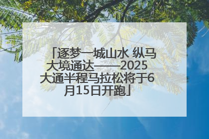 逐梦一城山水 纵马大境通达——2025大通半程马拉松将于6月15日开跑