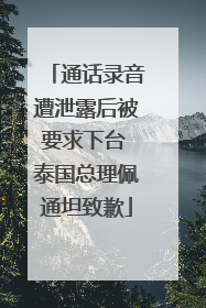 通话录音遭泄露后被要求下台 泰国总理佩通坦致歉