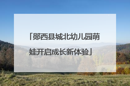 郧西县城北幼儿园萌娃开启成长新体验