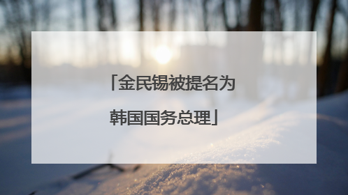 金民锡被提名为韩国国务总理