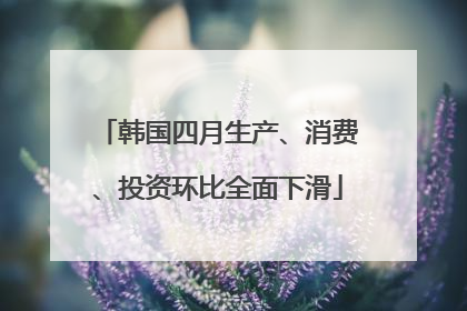 韩国四月生产、消费、投资环比全面下滑