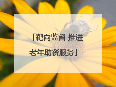 靶向监督 推进老年助餐服务