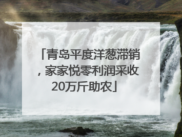 青岛平度洋葱滞销，家家悦零利润采收20万斤助农