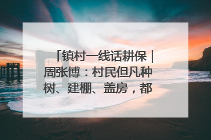 镇村一线话耕保｜周张博：村民但凡种树、建棚、盖房，都要向街道报批