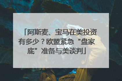 阿斯麦、宝马在美投资有多少？欧盟紧急“盘家底”准备与美谈判