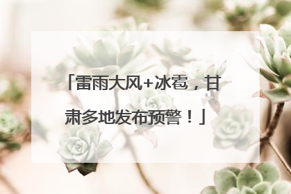 雷雨大风+冰雹，甘肃多地发布预警！