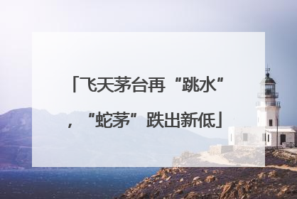 飞天茅台再“跳水”，“蛇茅”跌出新低