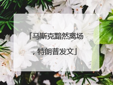 马斯克黯然离场，特朗普发文
