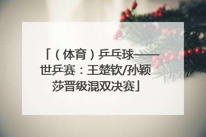 （体育）乒乓球——世乒赛：王楚钦/孙颖莎晋级混双决赛