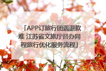 APP订旅行团遇退款难 江苏省文旅厅督办同程旅行优化服务流程