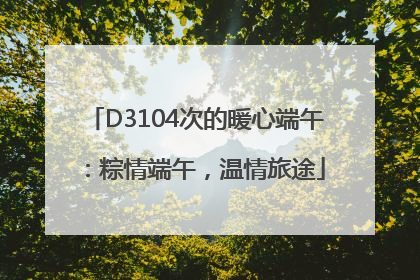 D3104次的暖心端午：粽情端午，温情旅途